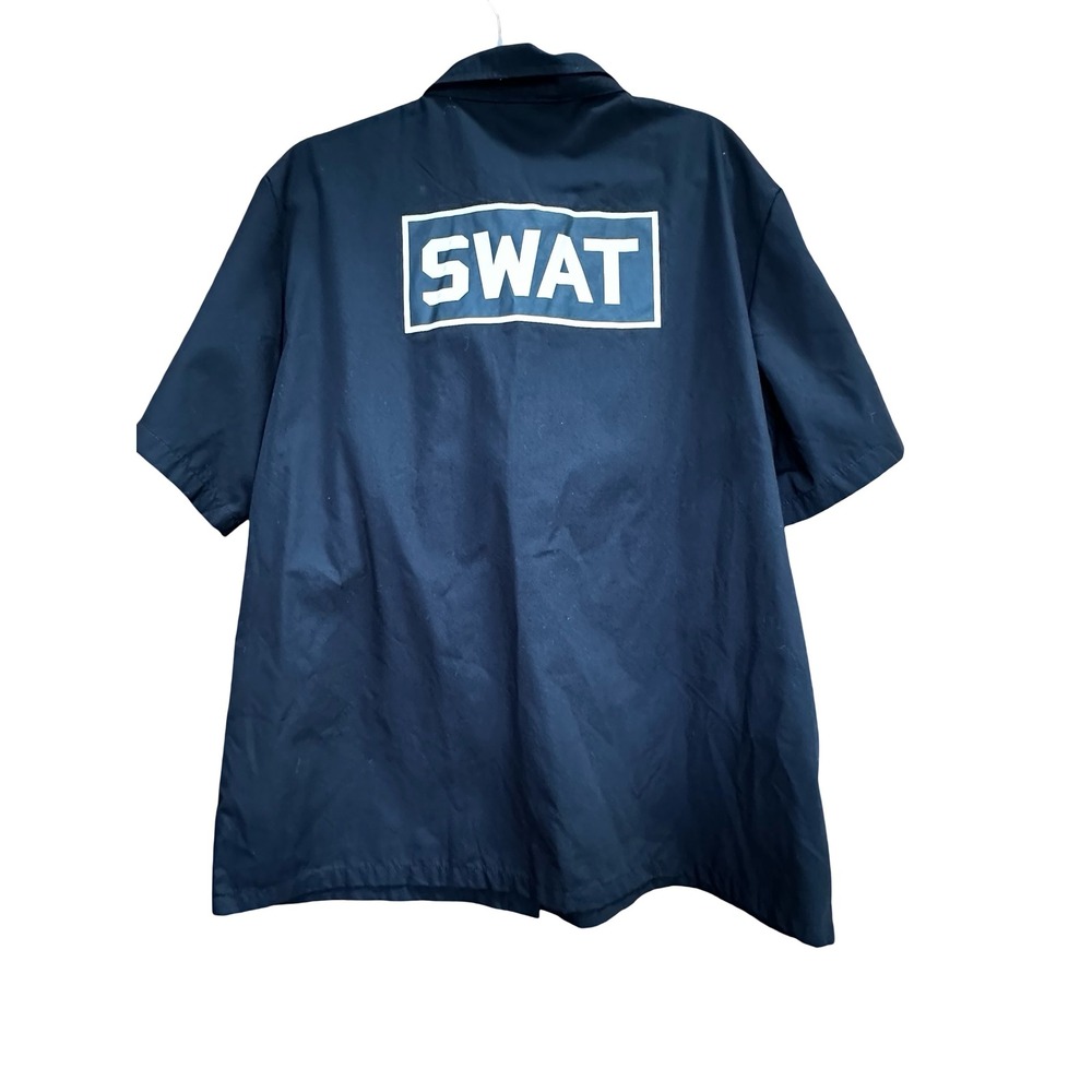 Spirit Halloween SWAT Costume Set Mens XL Black Shirt and Hat - Picture 3 of 10